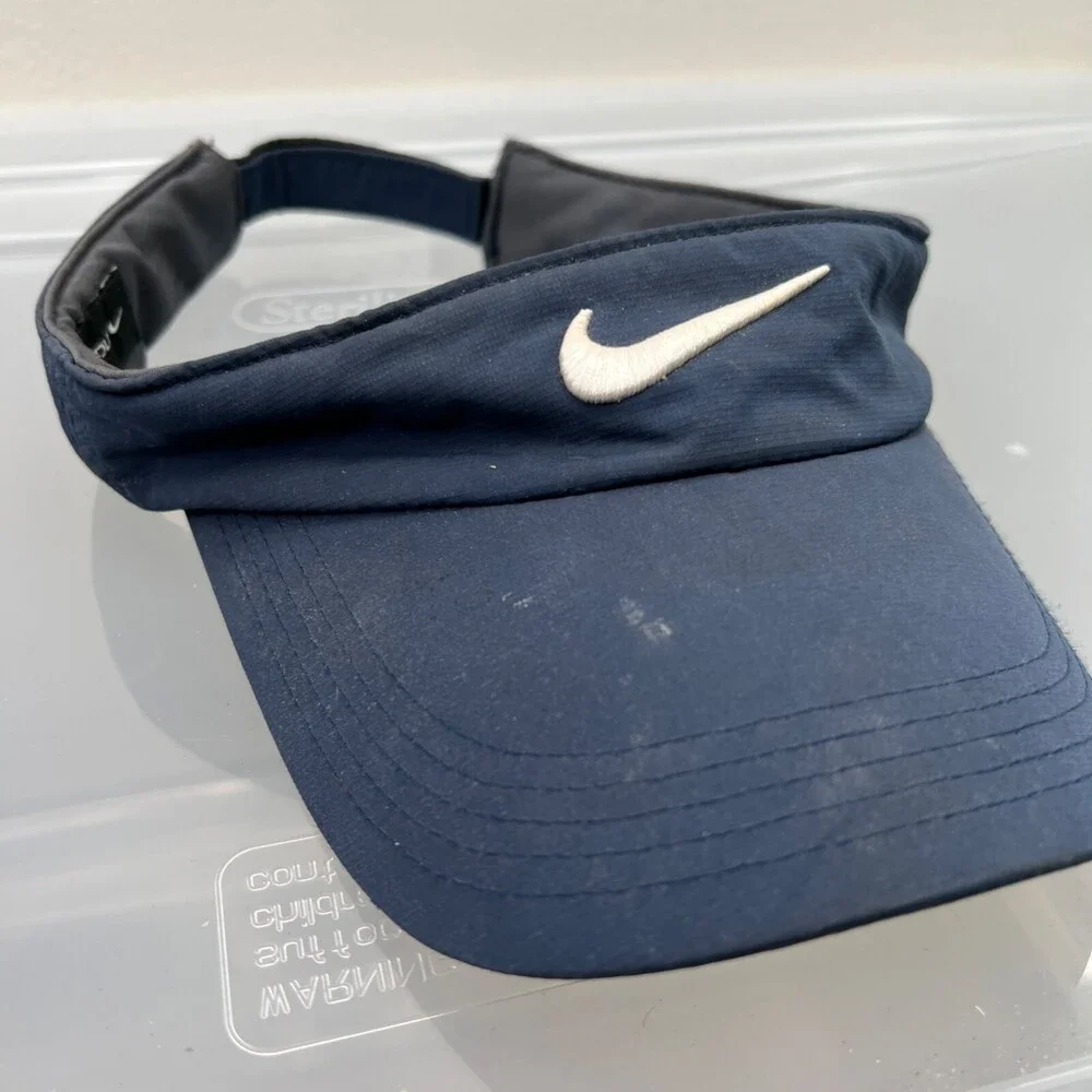 Nike Golf Visor Hat Mens One Size Blue Cap Adult Golf‎ Logo Sports Gear
